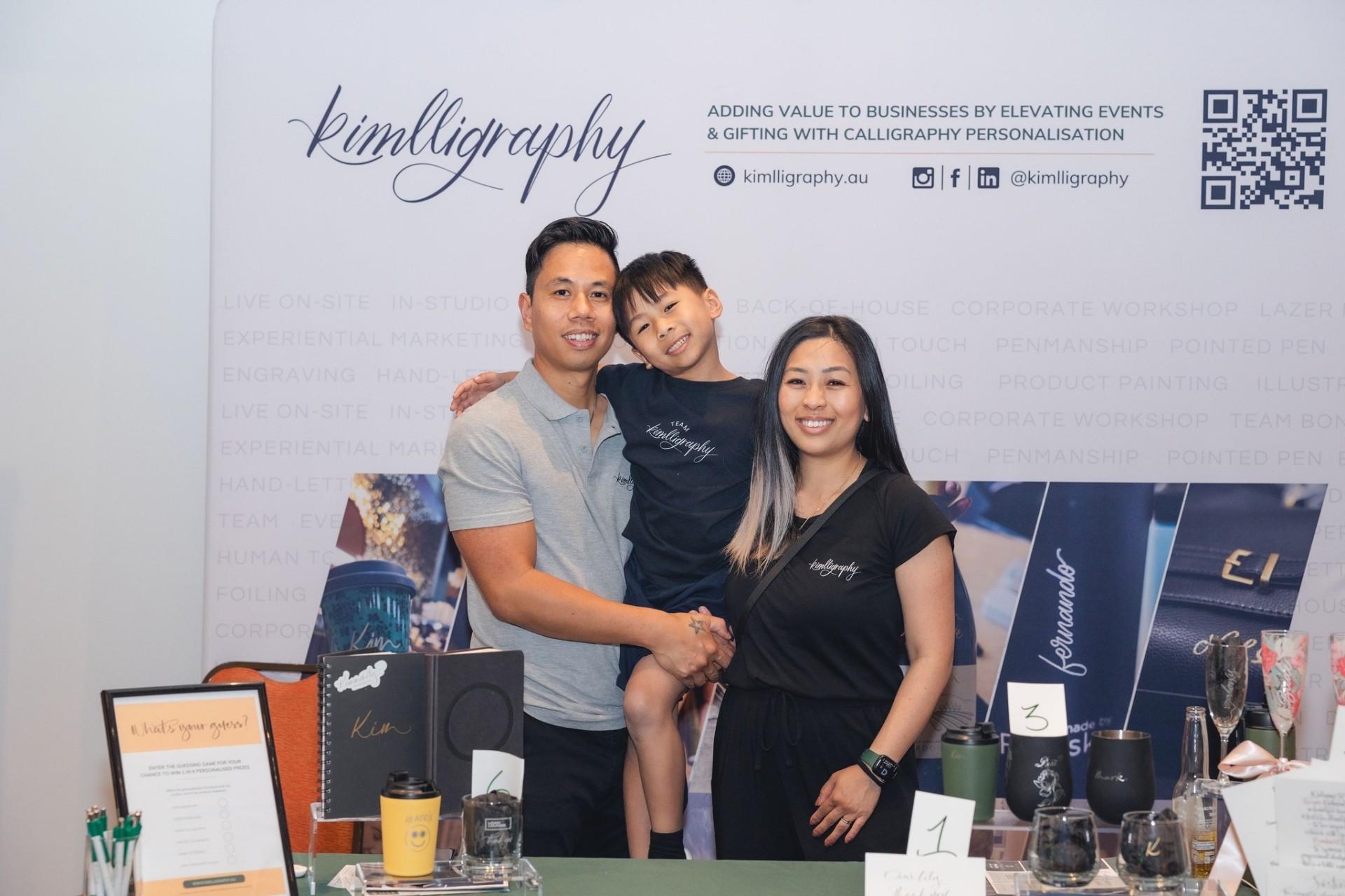 Kimlligraphy calligraphy personalisation stall